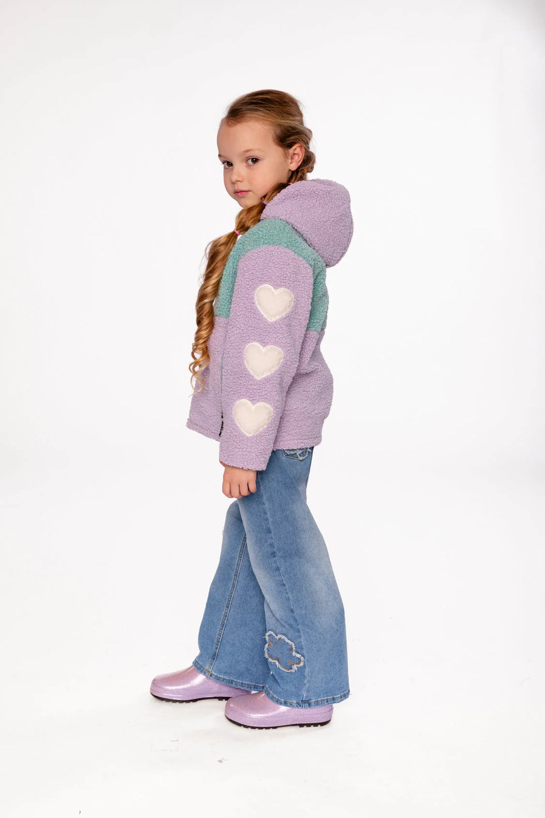 Deux Par Deux Reversible Mid-Season Jacket Pale Blue-Grey And Mauve