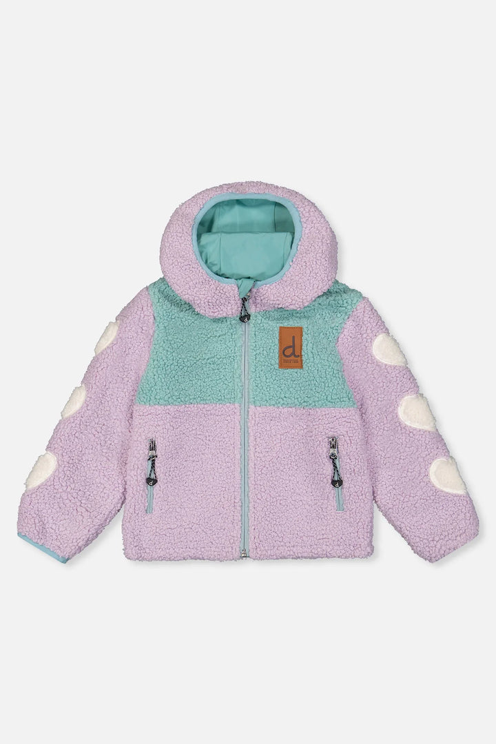 Deux Par Deux Reversible Mid-Season Jacket Pale Blue-Grey And Mauve