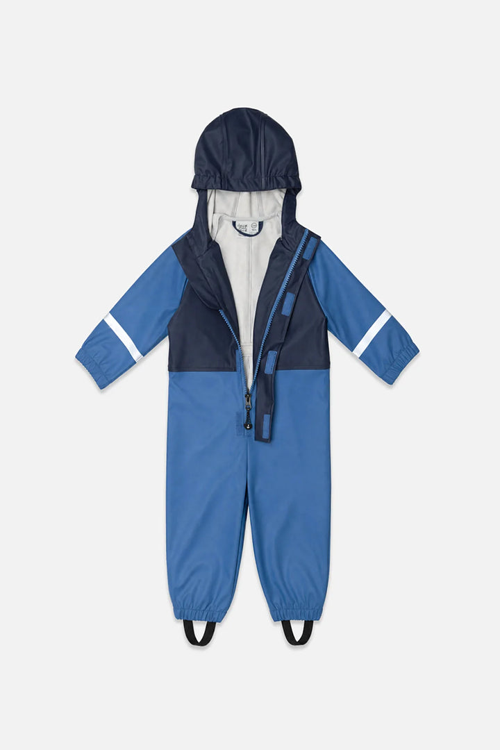 Deux Par Deux Toddler Rain Suit - Blue