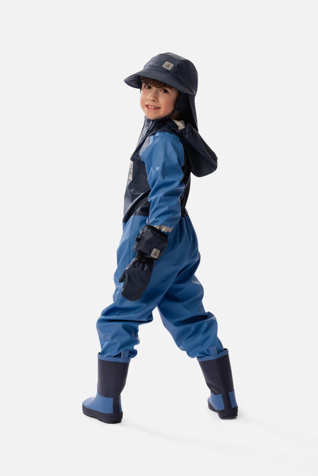 Deux Par Deux Toddler Rain Suit - Blue