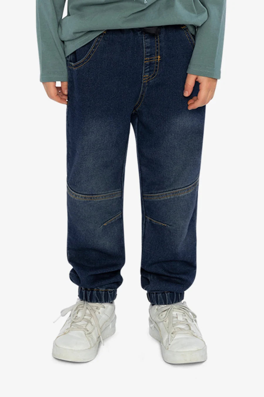 Deux Par Deux French Terry Denim Jogger Pants - Navy Denim