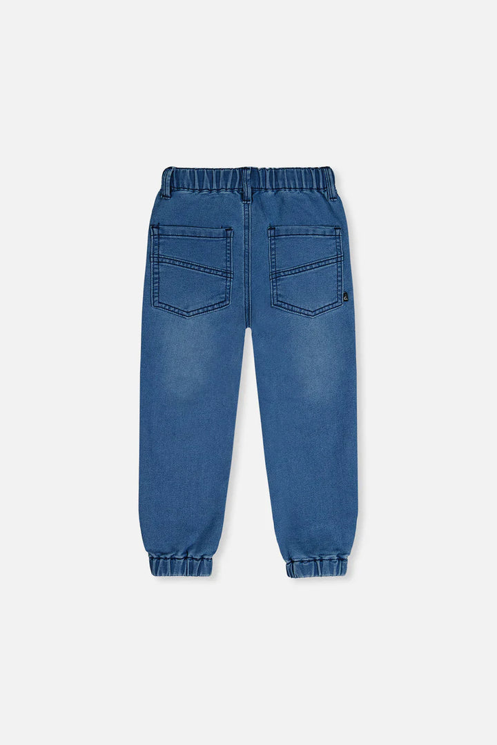 Deux Par Deux French Terry Denim Jogger Pants - Light Blue Denim