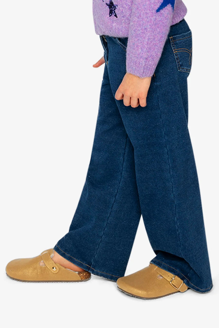 Deux Par Deux Wide Leg Jeggings - Navy Denim