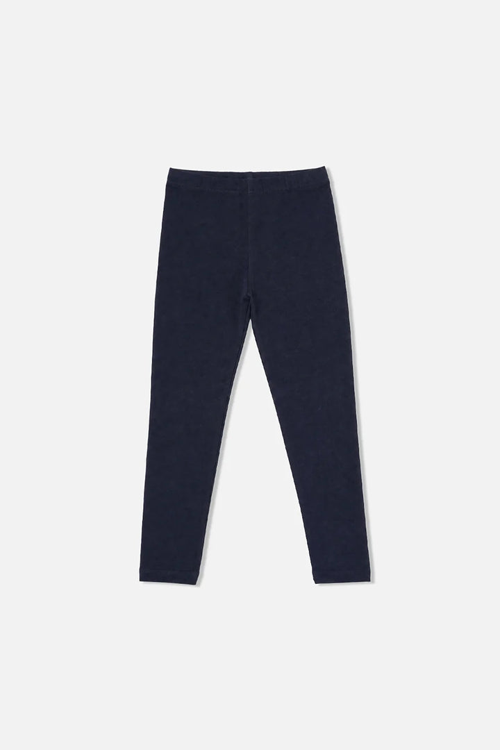 Deux Par Deux Ribbed Leggings - Peacoat