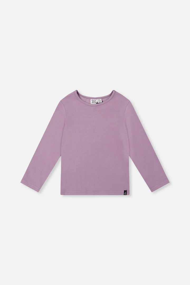 Deux Par Deux Brushed Ribbed Crew Neck - Violet/Dusk