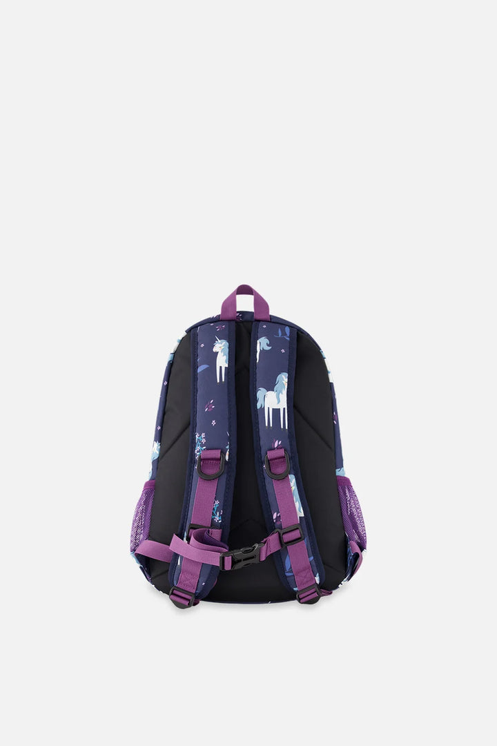 Deux Par Deux Little Kids Backpack - Blue Unicorn Print