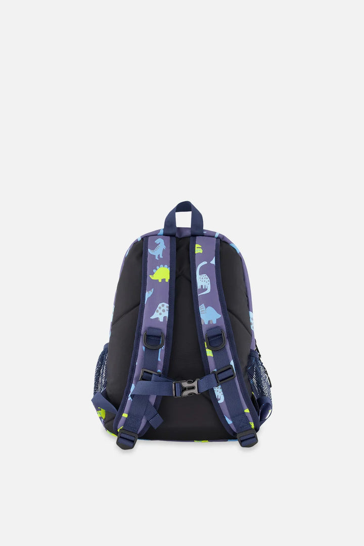 Deux Par Deux Little Kids Backpack - Blue Printed Dino