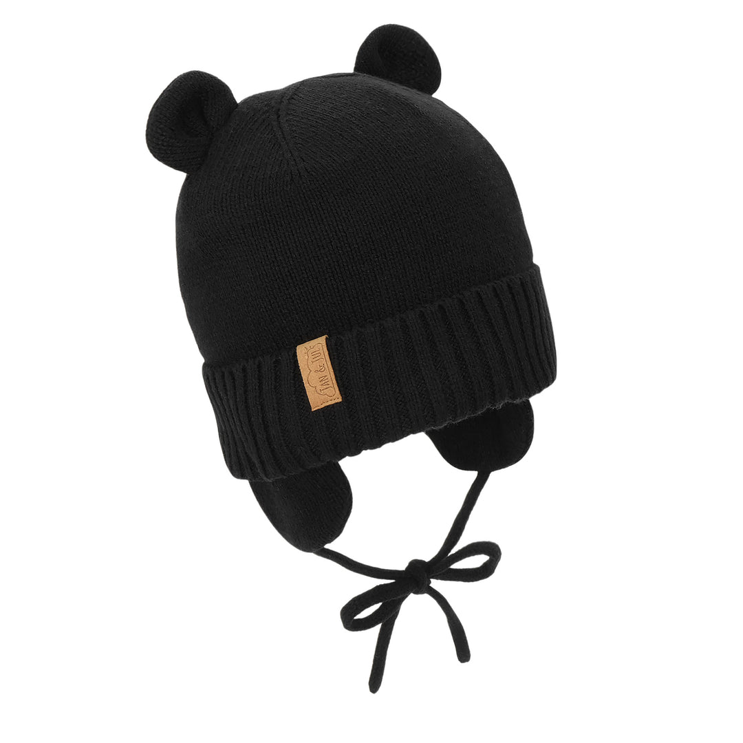 Jan &amp; Jul Bear Knit Winter Hat - Jet Black