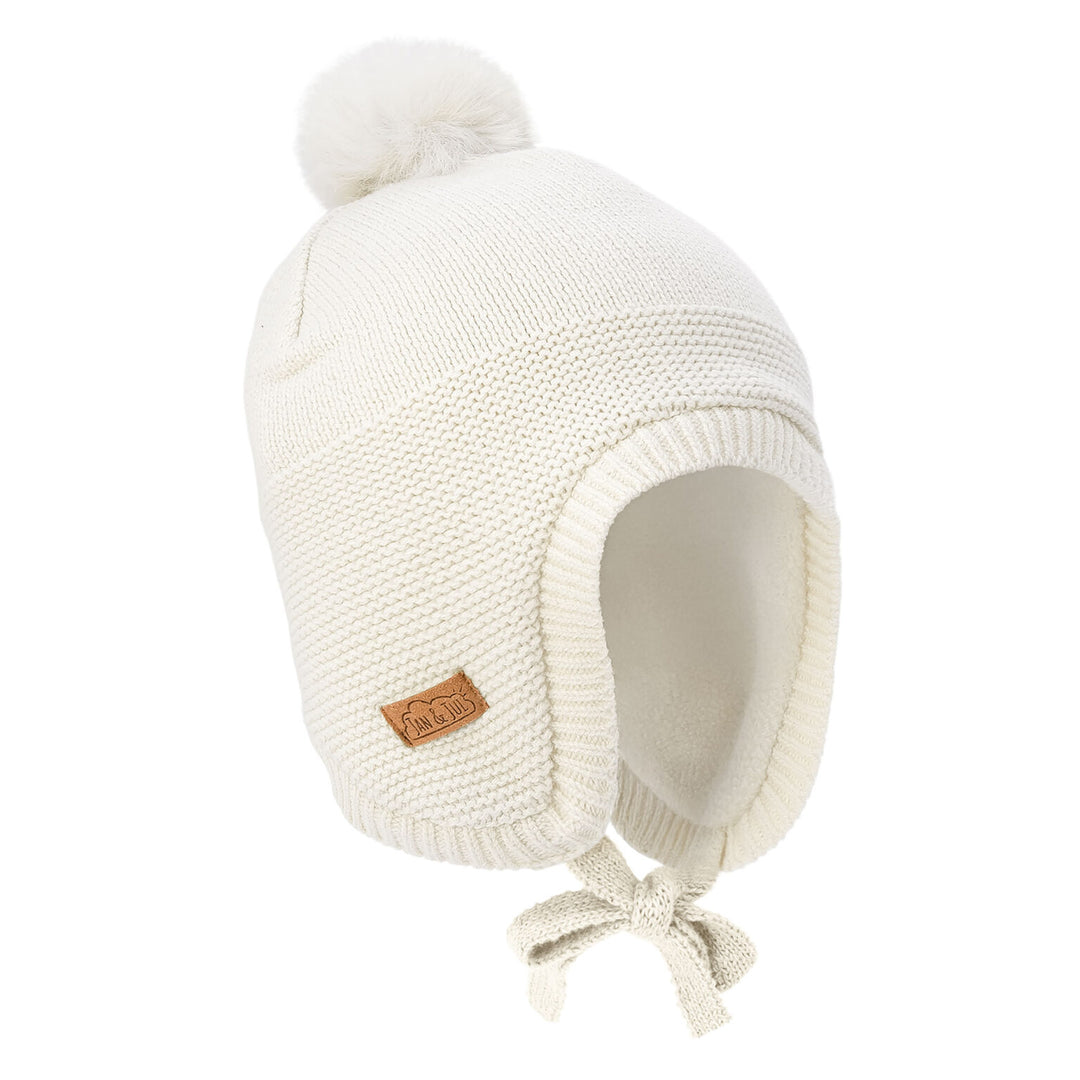 Jan &amp; Jul Knit Winter Hat with PomPom - Vanilla Cream