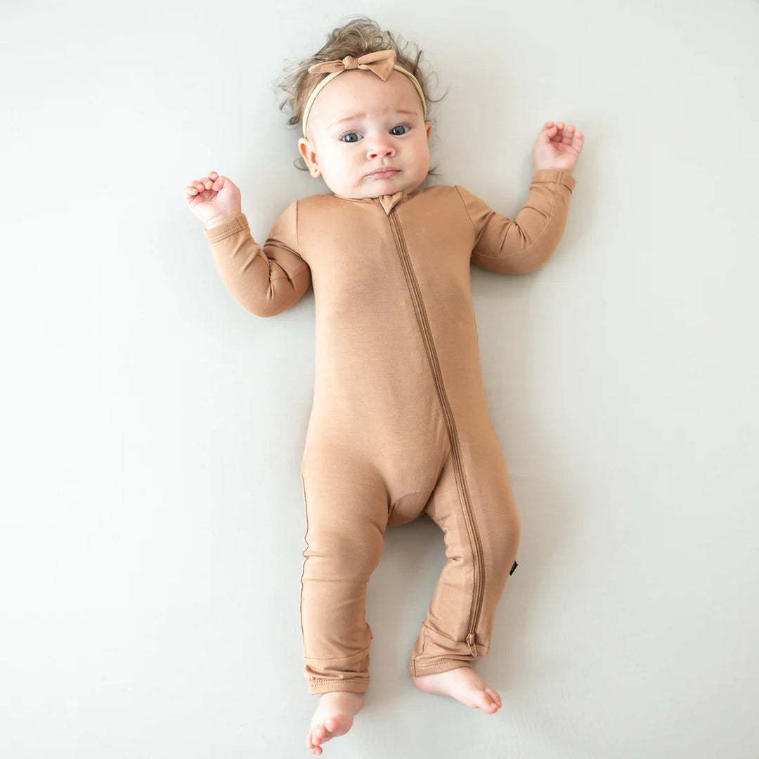 Kyte Baby Zippered Romper - Latte