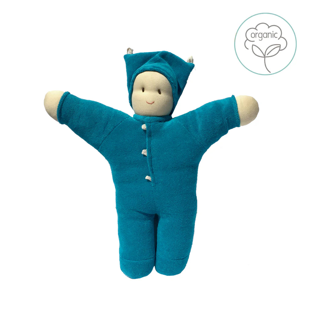 Hoppa Organic Baby Doll Matty - Teal Blue Hoppa Organic Baby Doll Matty - Teal Blue
