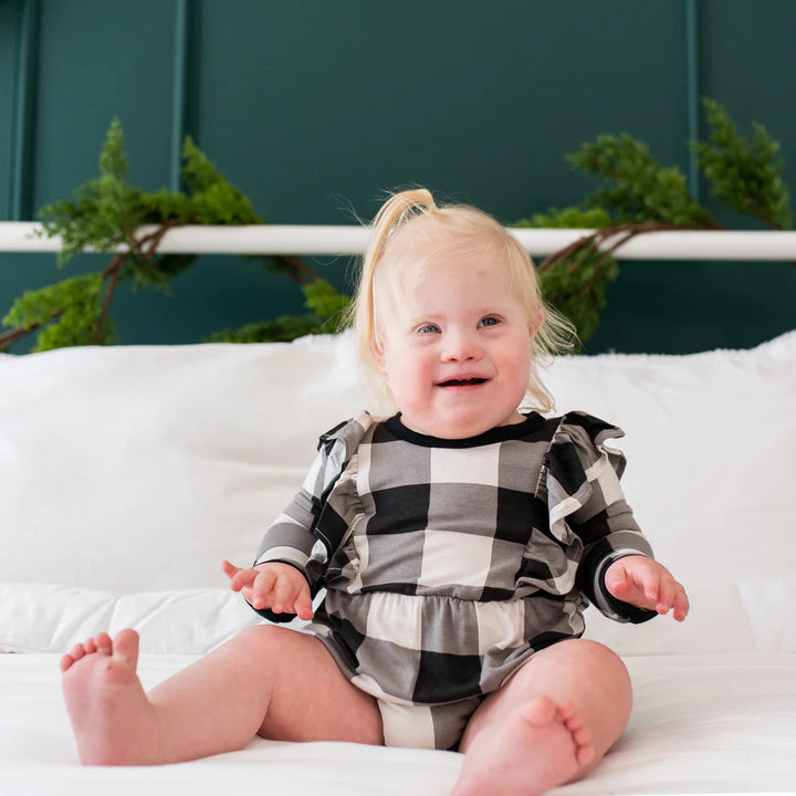 Kyte Baby Long Sleeve Bubble Romper - Midnight Plaid Kyte Baby Long Sleeve Bubble Romper - Midnight Plaid