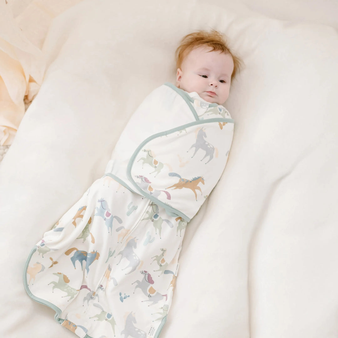 Nest Designs Organic Cotton Swaddle Sleep Bag 1.0 TOG - Pony Express