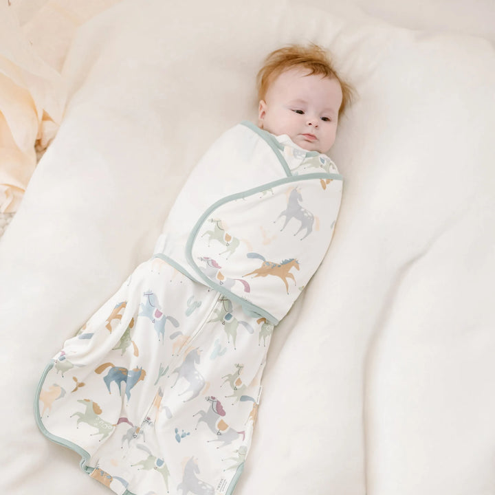 Nest Designs Organic Cotton Swaddle Sleep Bag 1.0 TOG - Pony Express