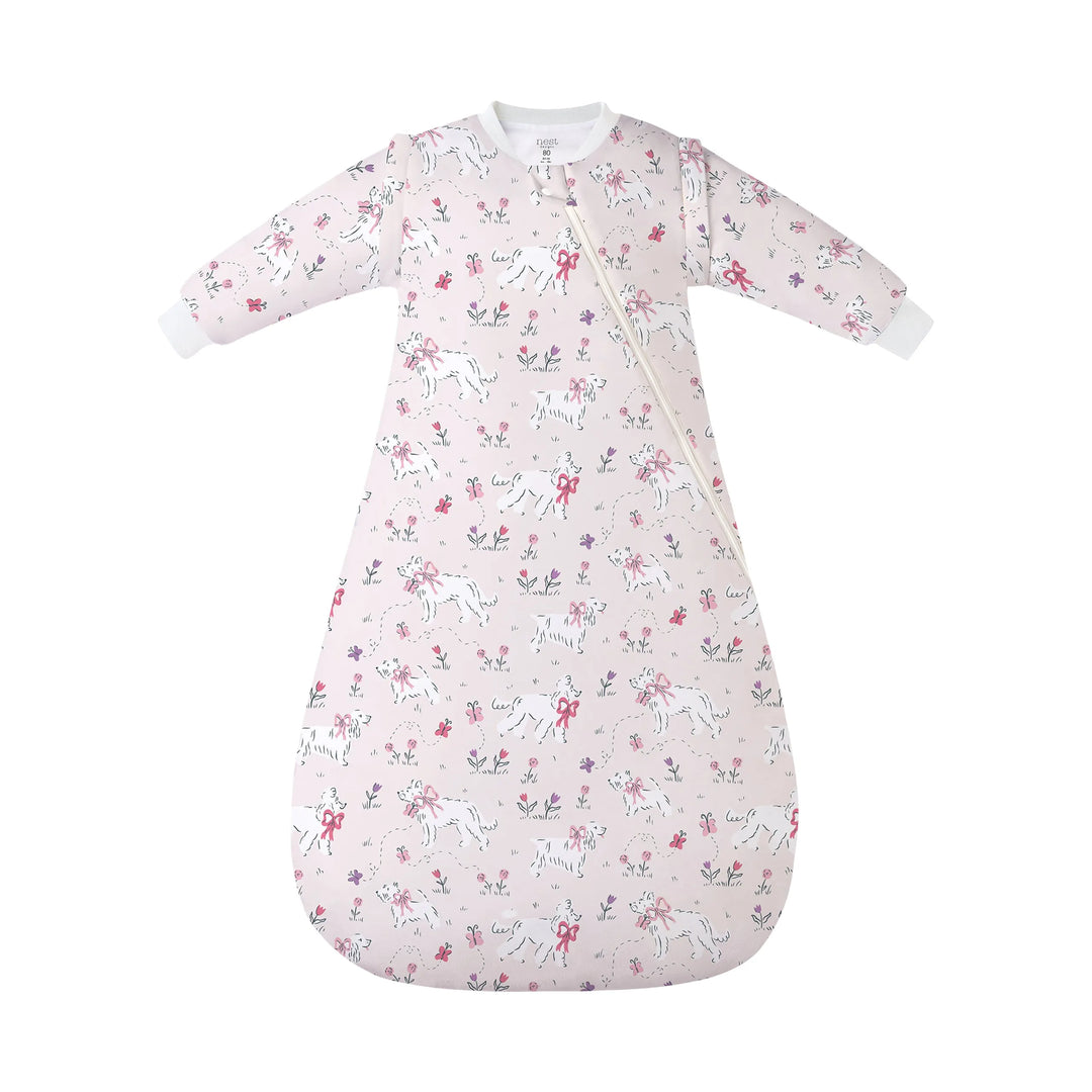 Nest Designs Removable Long Sleeve 1.0 TOG Sleep Bag - Doggie Meadow