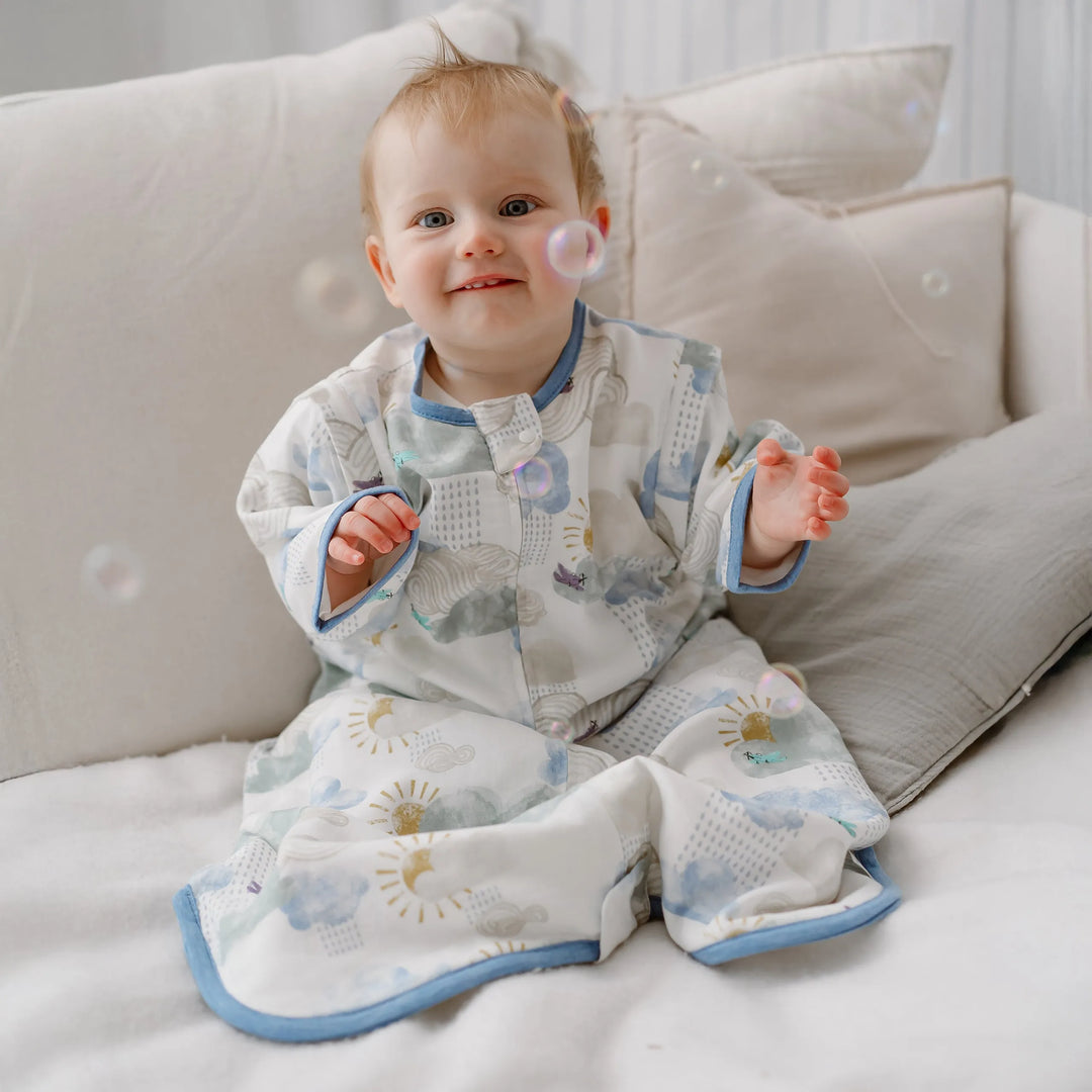 Nest Designs Removable 3/4 Sleeve 0.6 TOG Sleep Bag - Fluffy Puffs