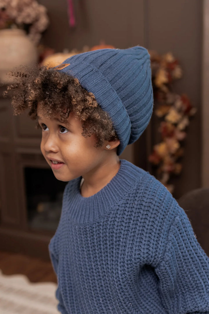 Kyte Baby Chunky Knit Ribbed Beanie - Oxford