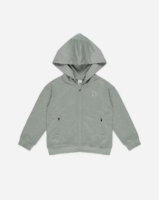 Rylee &amp; Cru Zip-up Tech Hoodie - Heathered Eucalyptus