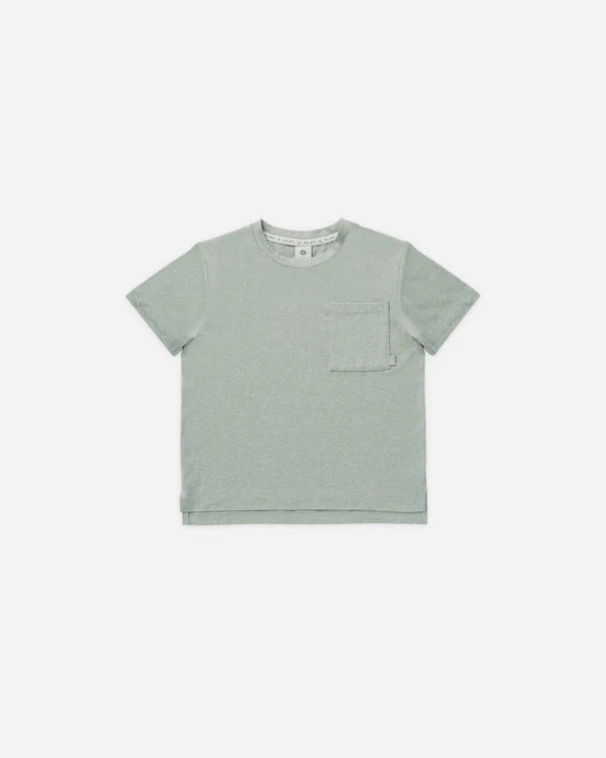 Rylee and Cru Cove Essential Pocket Tee - Heathered Sea Green