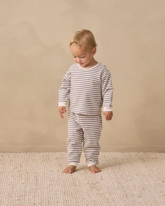 Quincy Mae Cozy Set - Slate Stripe