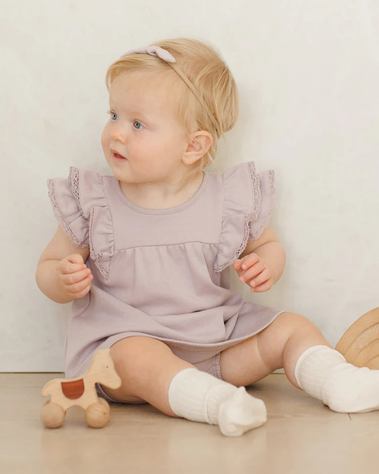 Quincy Mae Flutter Dress - Lavender