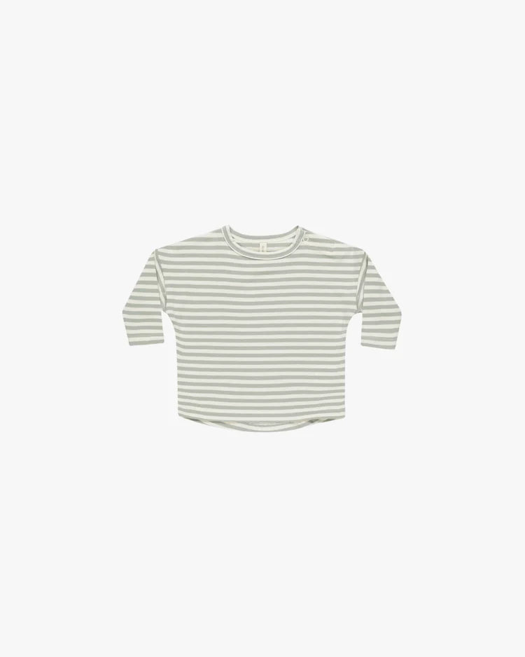 Quincy Mae Long Sleeve Tee - Sage Stripe Quincy Mae Long Sleeve Tee - Sage Stripe