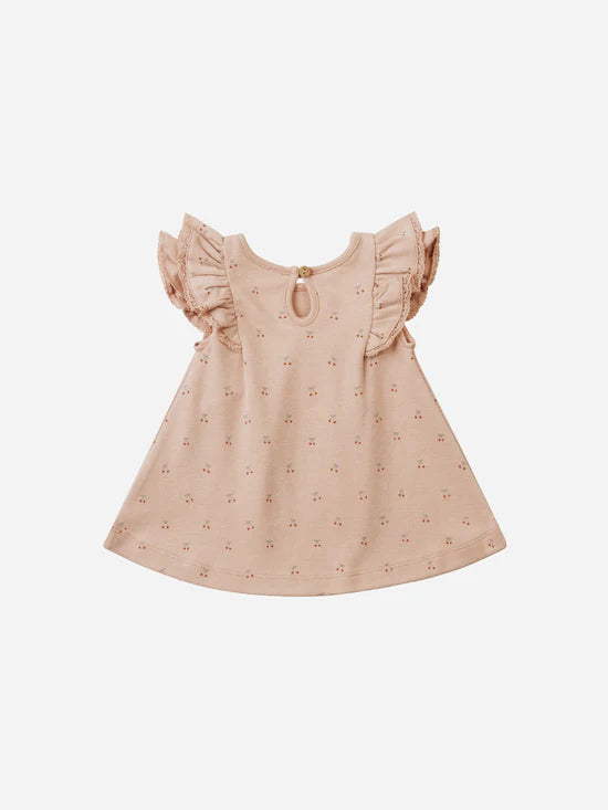 Quincy Mae Flutter Dress - Blush Cherries Quincy Mae Flutter Dress - Blush Cherries