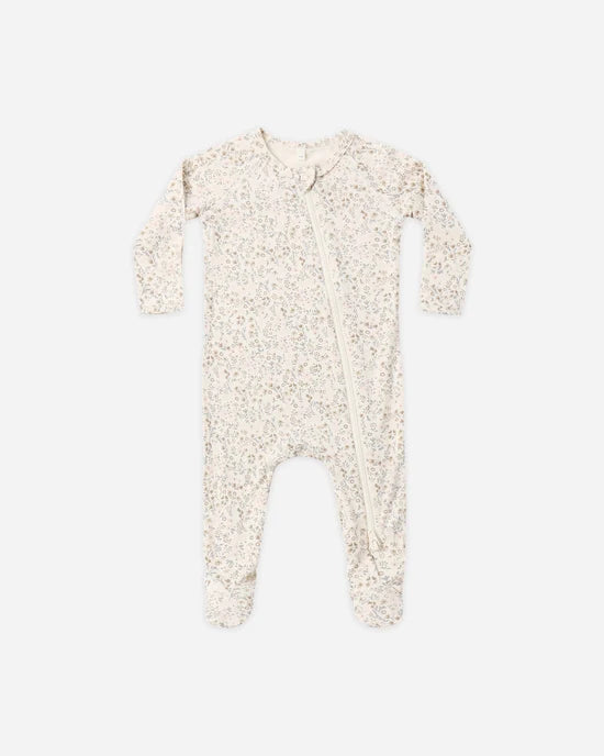Quincy Mae Bamboo Zip Footie - Bloom