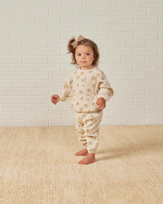 Quincy Mae Waffle Top + Pant Slouch Set - Honey Flower Quincy Mae Waffle Top + Pant Slouch Set - Honey Flower