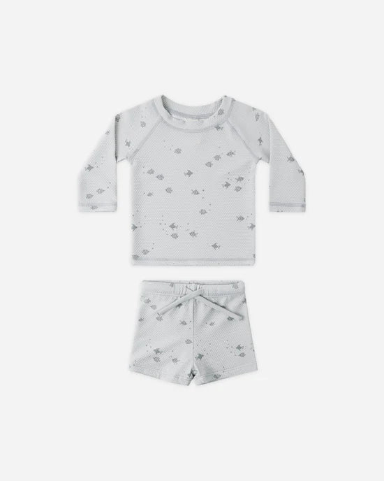 Quincy Mae Finn Rashgaurd &amp; Short Set - Fish
