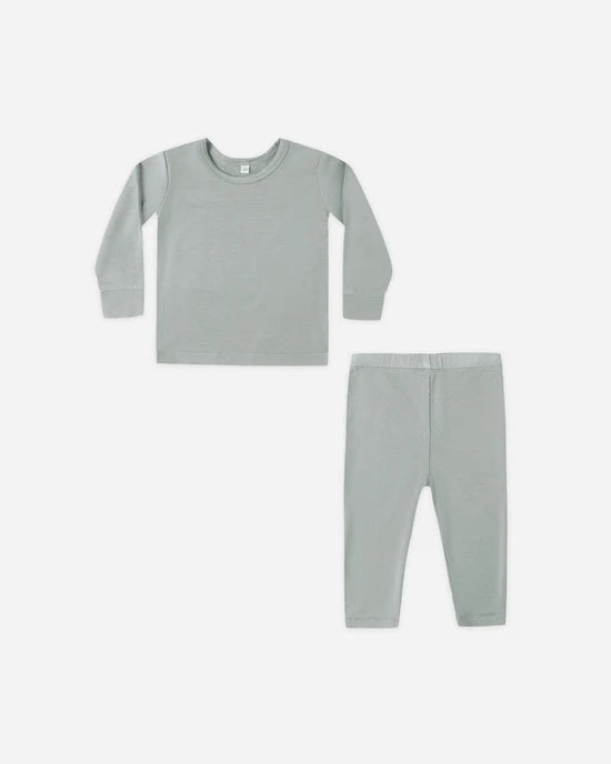 Quincy Mae Bamboo Pajama Set - Steel Blue