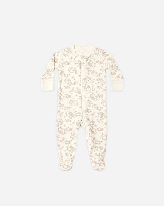 Quincy Mae Long Sleeve Footed Sleeper - Floral Vine