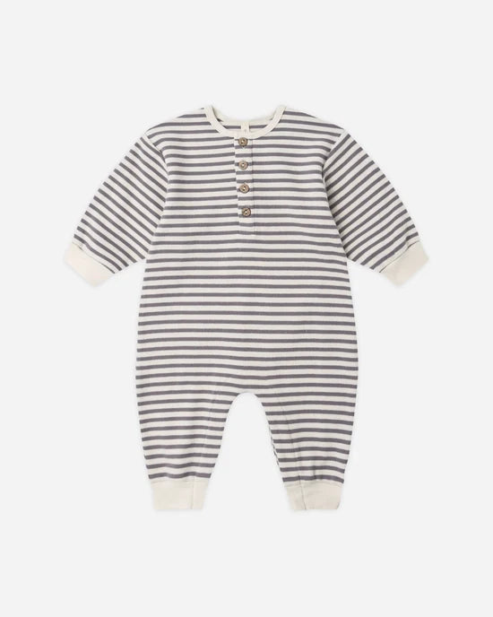 Quincy Mae Relaxed Jumpsuit - Slate Stripe