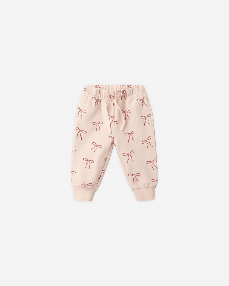Quincy Mae Relaxed Fleece Sweatpant - Red Bows