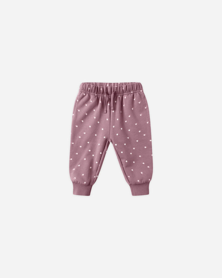 Quincy Mae Relaxed Fleece Sweatpant - Polka Dot