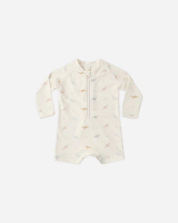 Quincy Mae Long Sleeve One-Piece Rashguard - Dino