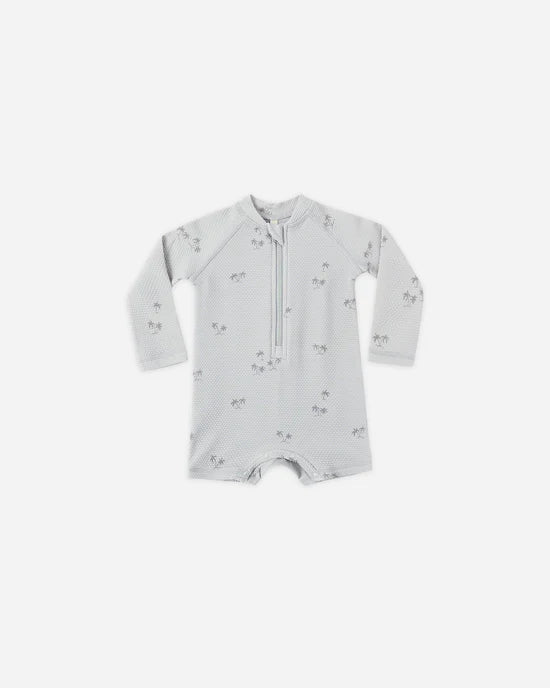 Quincy Mae Long Sleeve One-Piece Rashgaurd - Palm