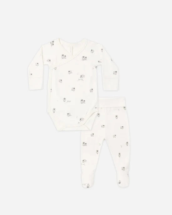 Quincy Mae Side Snap Bodysuit and Pant Set - Sheep