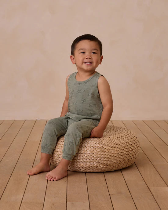 Rylee and Cru Tank & Slouch Pant Set - Sharks