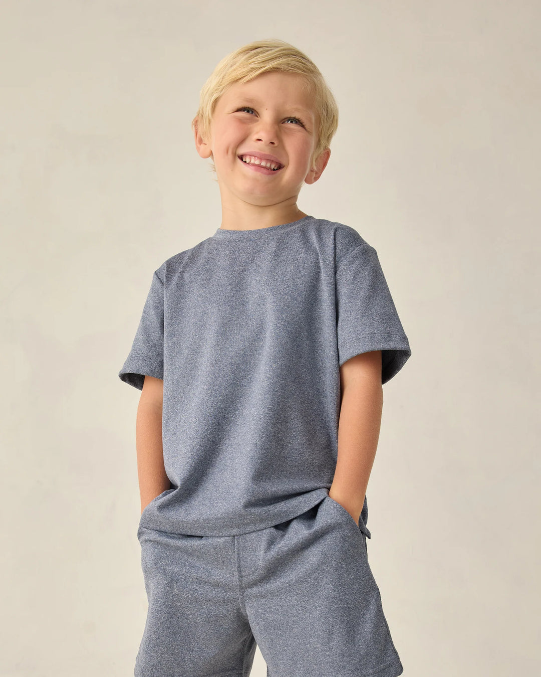 Rylee and Cru Cove Essential Pocket Tee - Heathered Marine