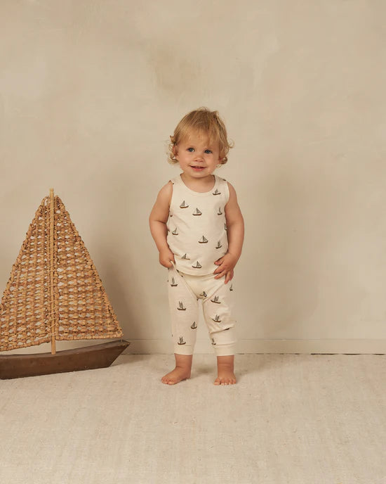 Rylee &amp; Cru Tank and Slouch Pants Set - Sailboats