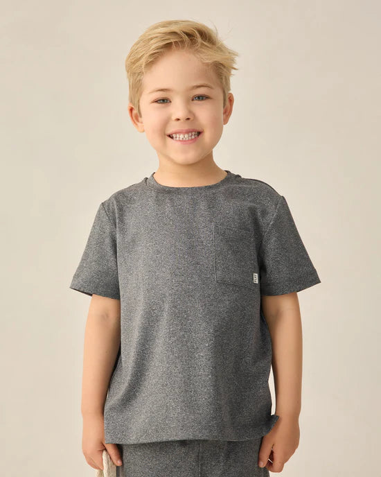 Rylee and Cru Cove Essential Pocket Tee - Heathered Black