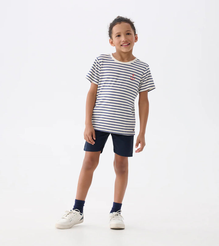 Hatley Bamboo Tee - Blue Indigo Stripe