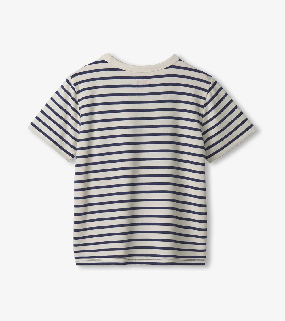 Hatley Bamboo Tee - Blue Indigo Stripe