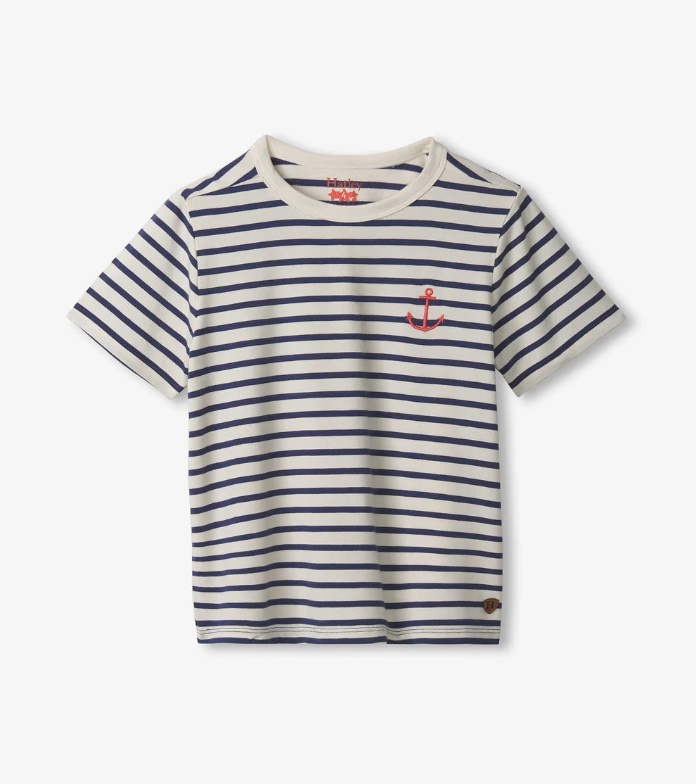 Hatley Bamboo Tee - Blue Indigo Stripe