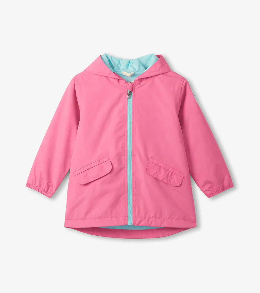 Hatley Colour Reveal Rain Coat - Pink/Butterflies