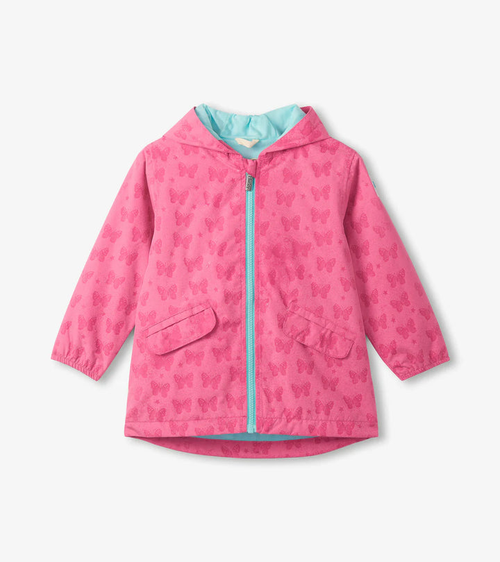 Hatley Colour Reveal Rain Coat - Pink/Butterflies