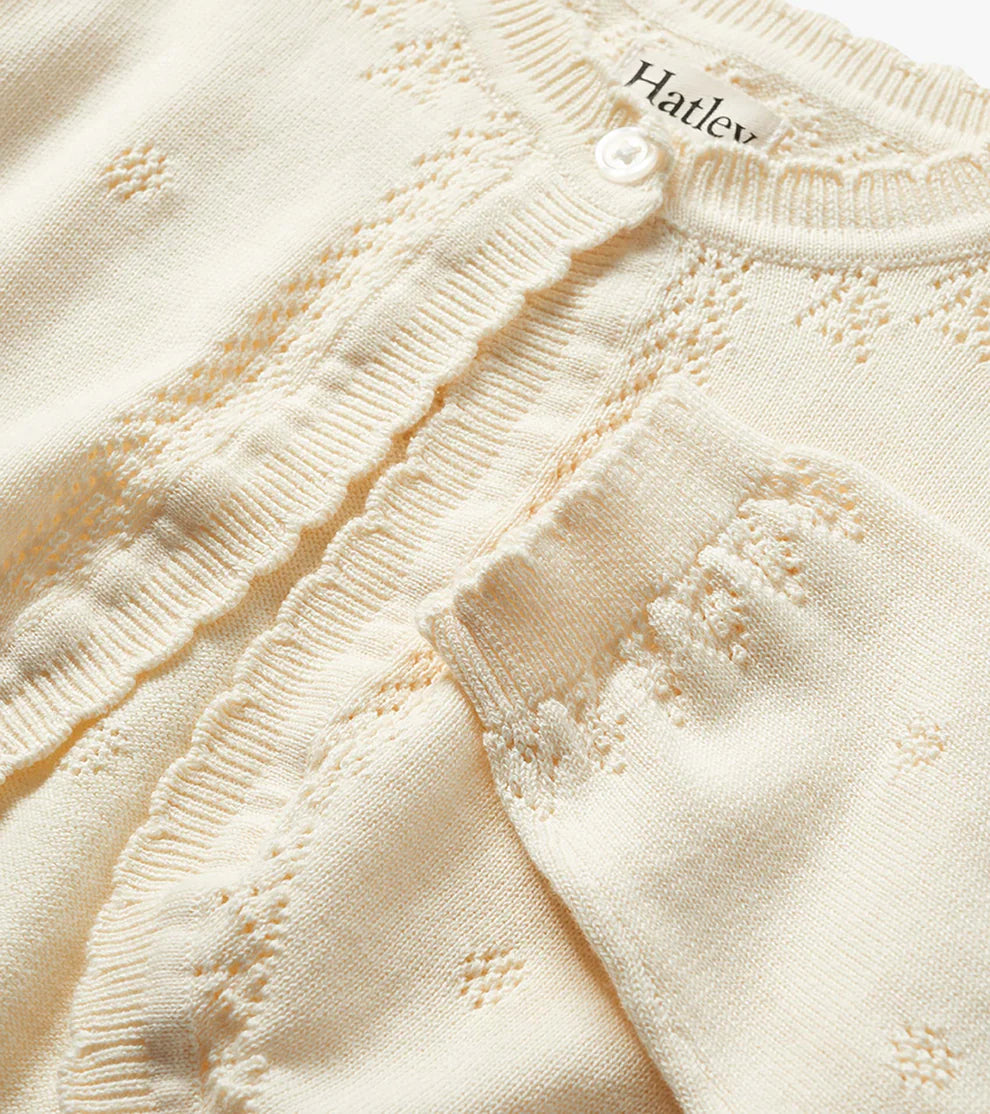 Hatley Pointelle Knit Cradigan - Cami Lace