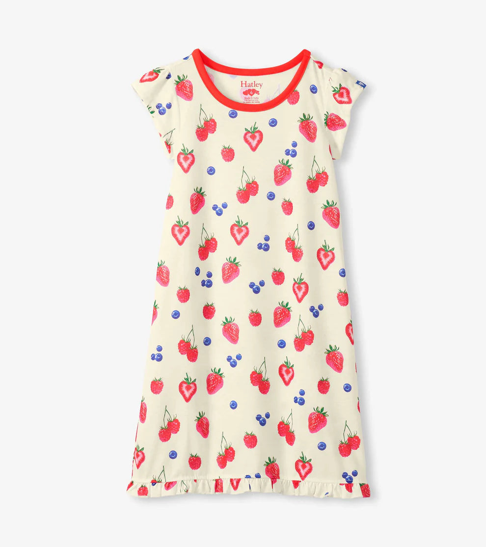 Hatley Ruffle Hem Nightdress - Summer Berries