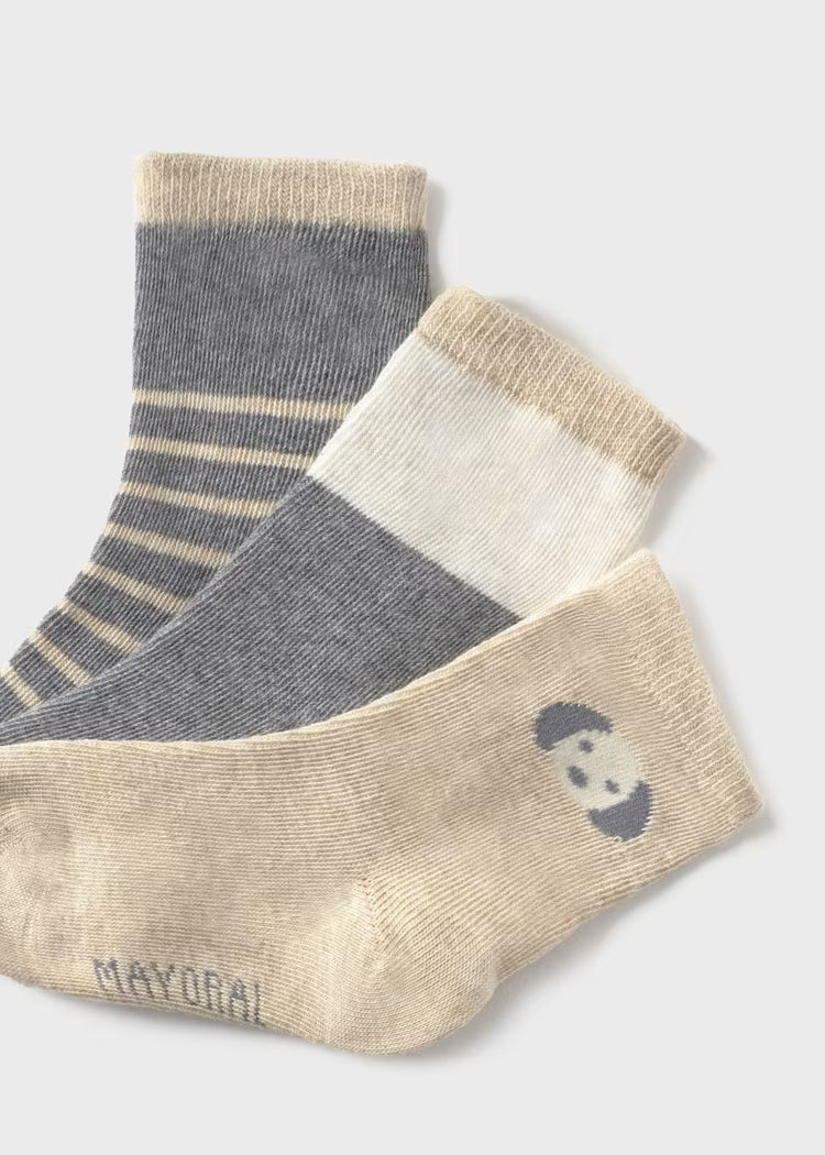 Mayoral Socks Set - 3 Pairs Fog